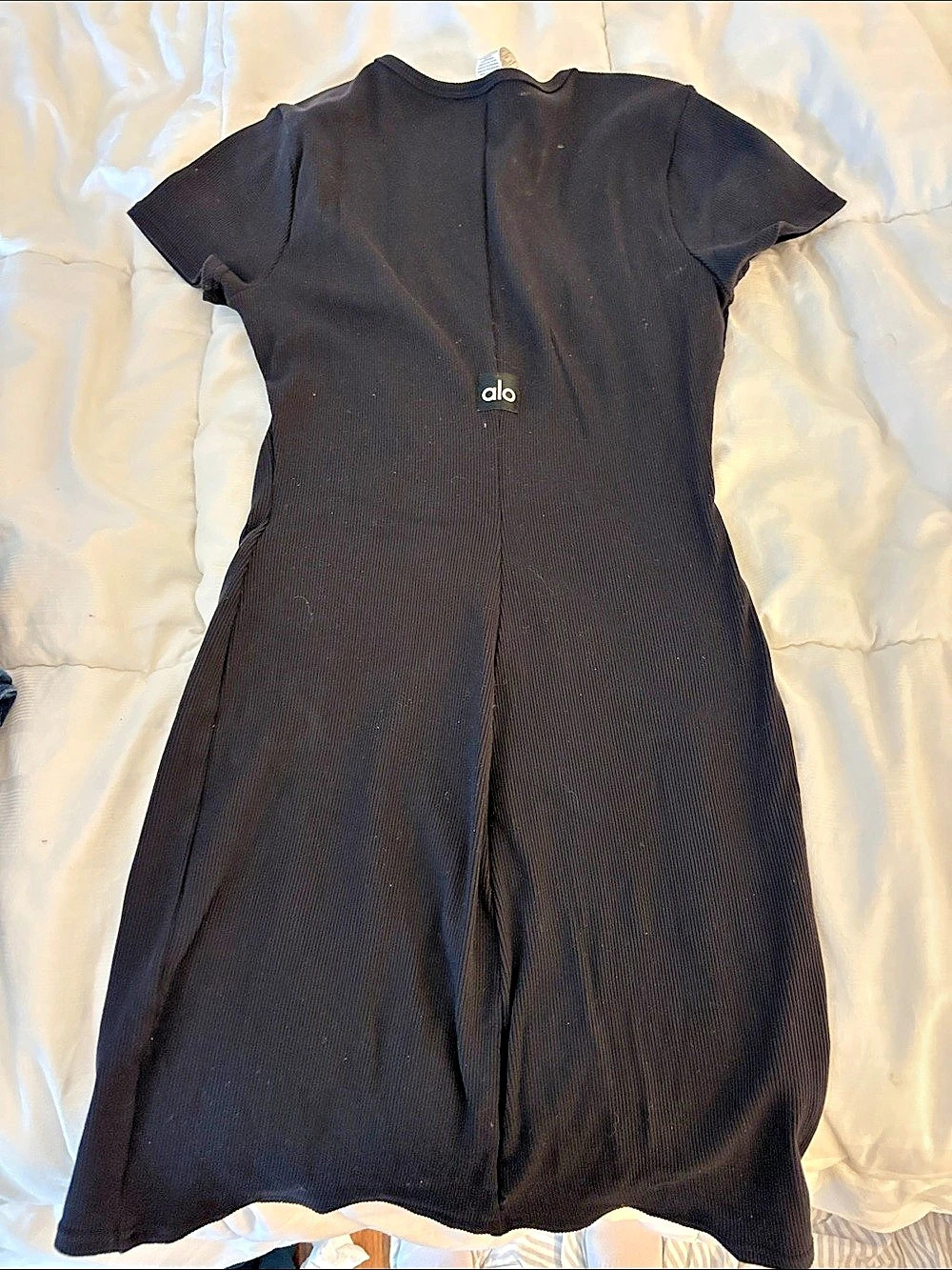 Alo Ribbed Mini Dress in Black